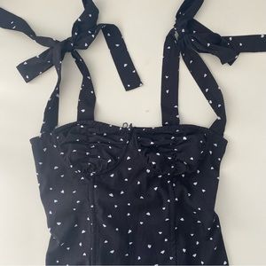 Black Heart Tie Shoulder Bustier Corset